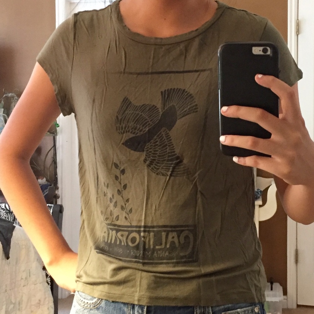 Army Green California Graphic Tee from AE